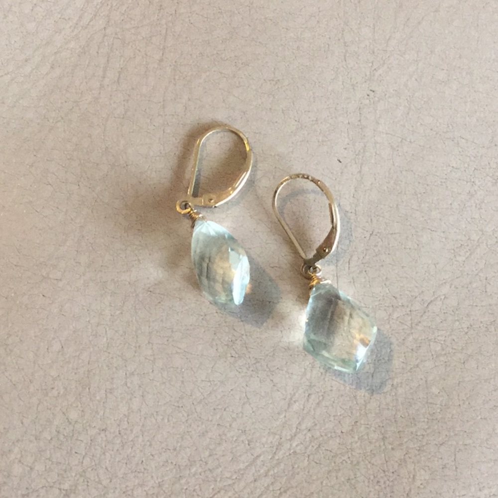 NWOT Green aquamarine earrings